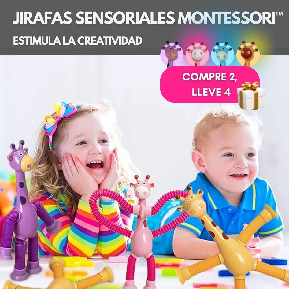 Potencia su Inteligencia | Jirafas Sensoriales Montessori™ 2 + 2 GRATIS de Regalo 🎁